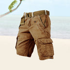 Men's cargo shorts relaxed fit with multi-pocket design, lightweight summer shorts