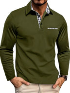 Men's long sleeve polo shirt, comfort fit, summer breathable design