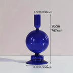 Glass candlestick set minimalist lacquered table decor for romantic dinner
