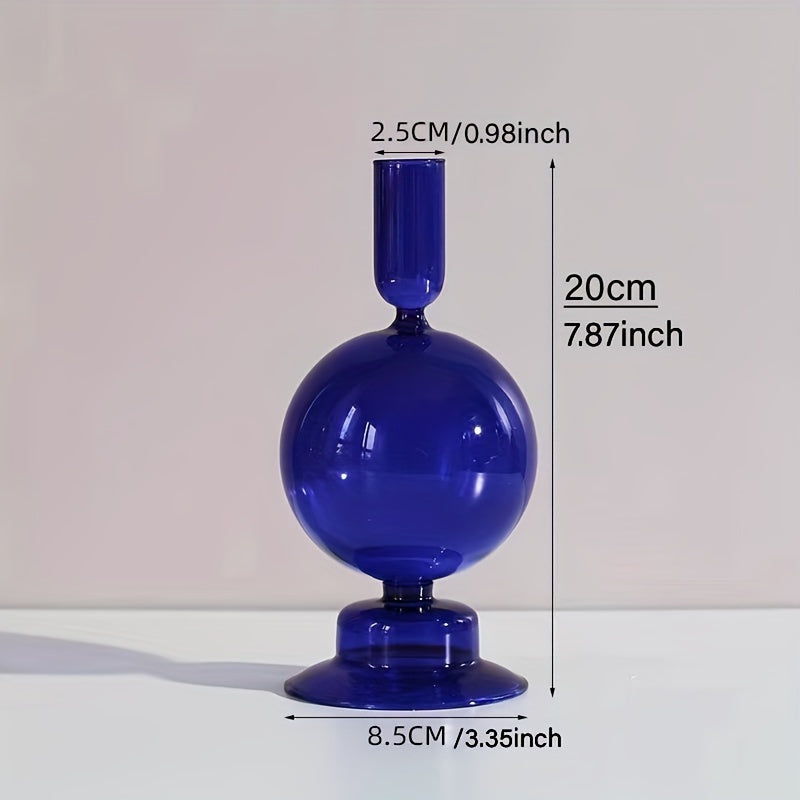 Glass candlestick set minimalist lacquered table decor for romantic dinner