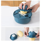 12-in-1 multi-function cutting set with stainless steel blades and compact storage design