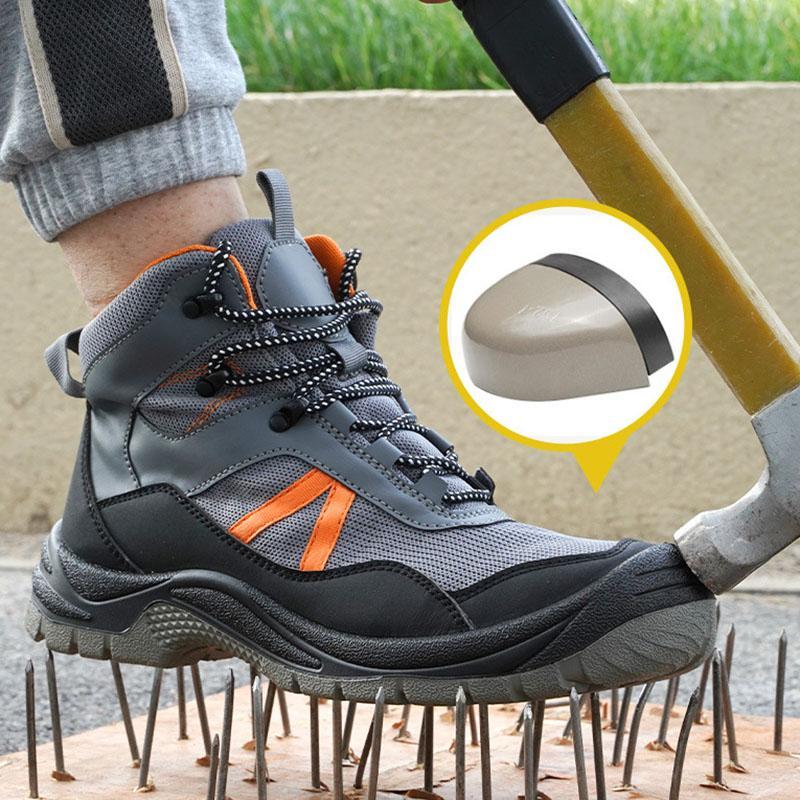 Steel toe safety shoes high top breathable mesh anti-puncture EU 36-48