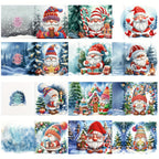 Diamond painting Christmas cards DIY set, 12 pieces, Santa Claus theme
