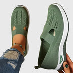 Women orthopedic walking shoes with arch support and non-slip rubber sole