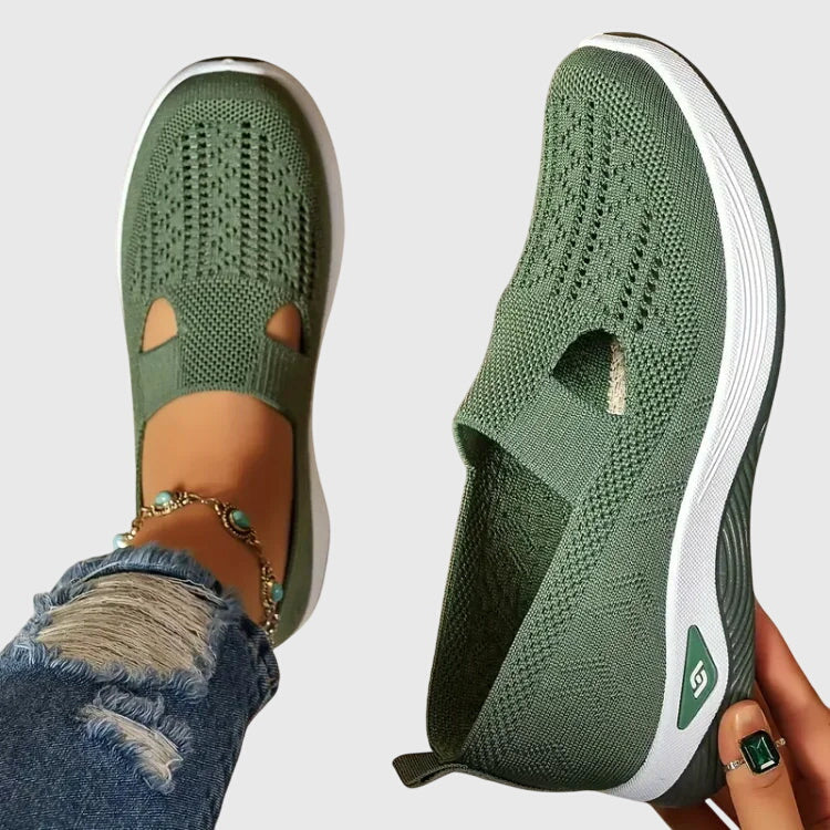 Women orthopedic walking shoes with arch support and non-slip rubber sole