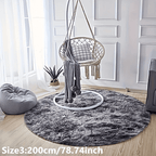 Round plush rug tie-dye soft non-slip, living room bedroom yoga mat