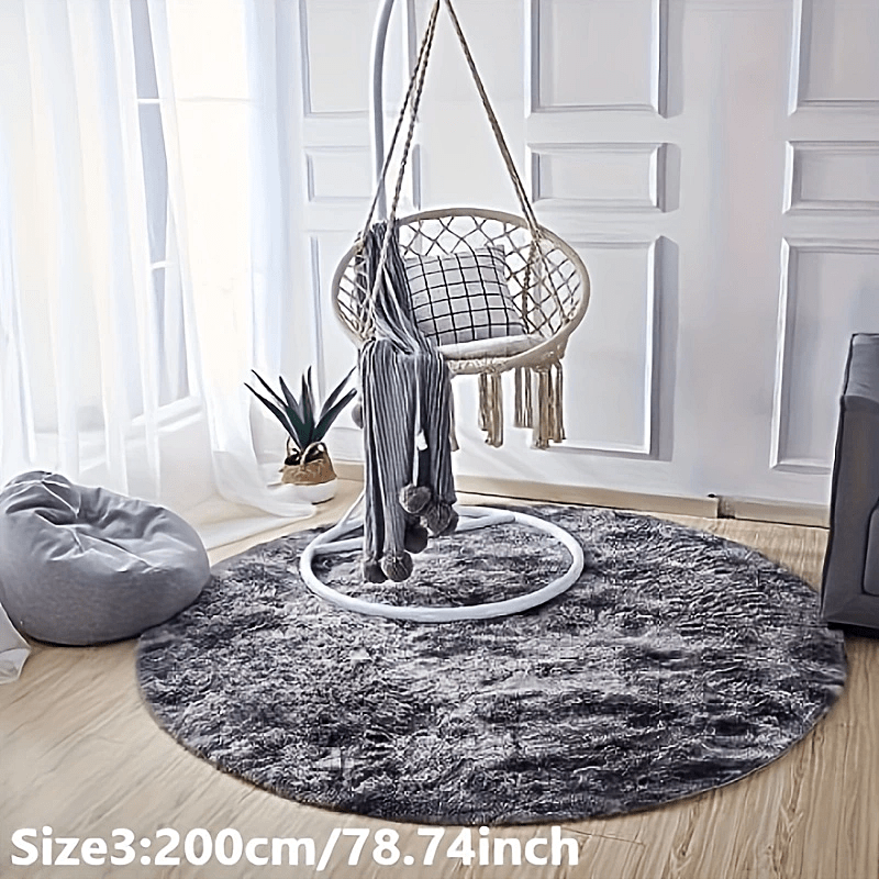 Round plush rug tie-dye soft non-slip, living room bedroom yoga mat