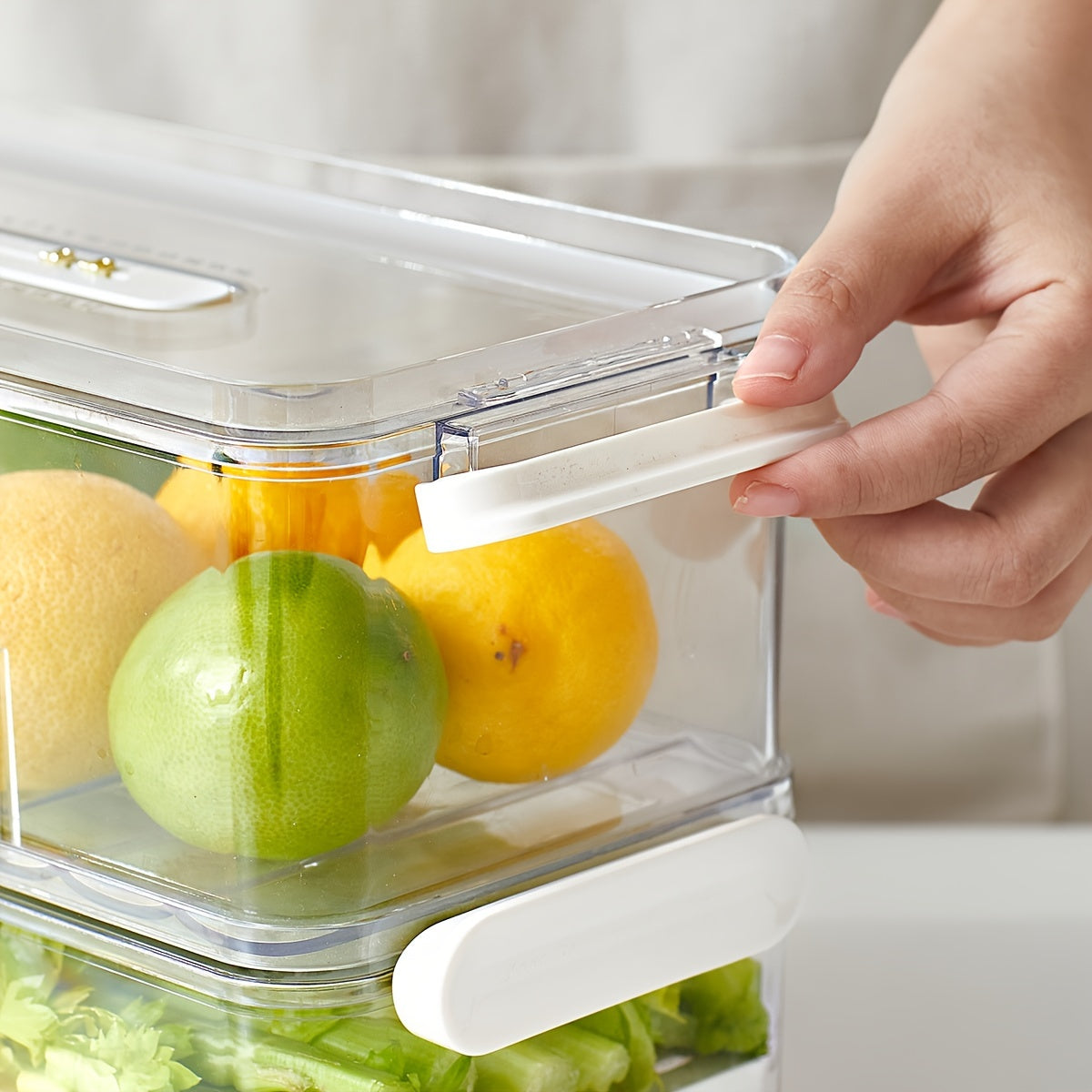 Refrigerator storage box food-safe PET container single and double layer
