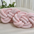 Plush button ball cushions set of 2, decorative knot design for sofa and bed