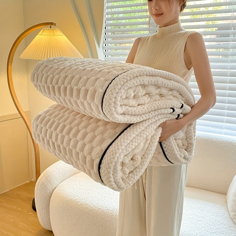 Microfiber blanket soft lightweight stripe design for couch bed and travel all seasons