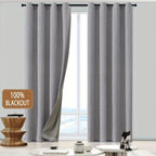 Blackout curtains thermal insulated energy efficient ring top bedroom living room