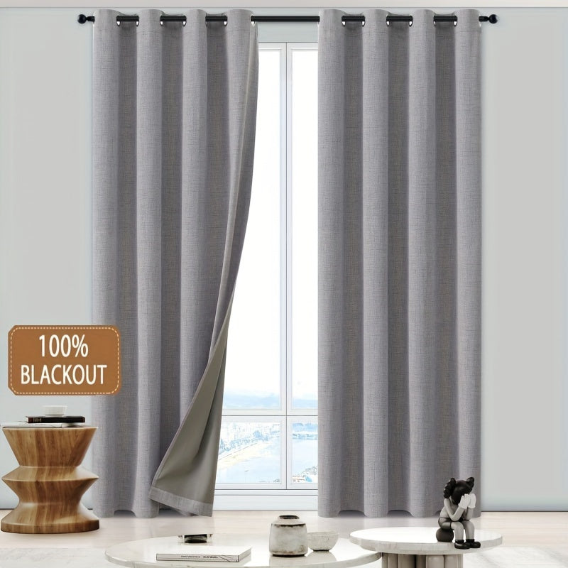 Blackout curtains thermal insulated energy efficient ring top bedroom living room