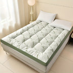 Mattress topper king size bamboo cooling quilted with back support