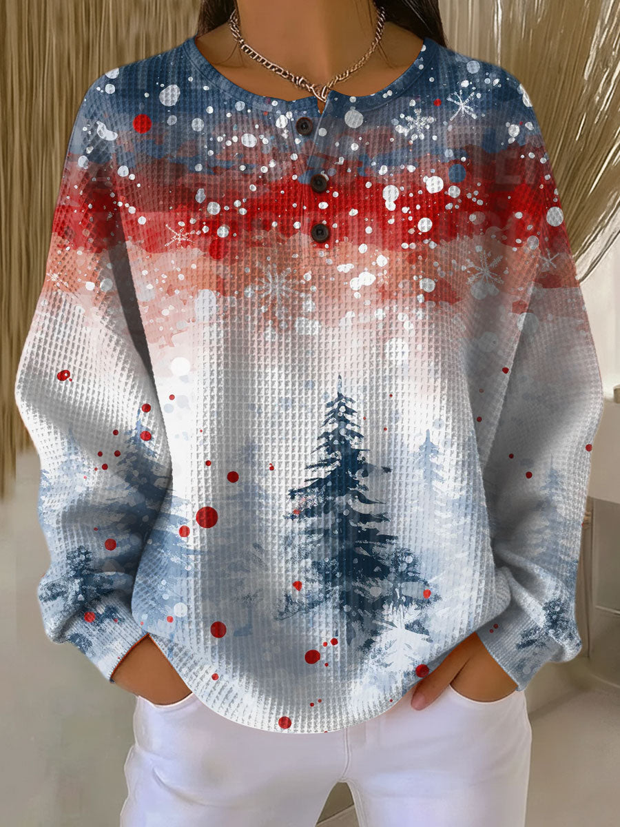 Women knit Christmas sweater relaxed fit multicolor festive holiday pullover