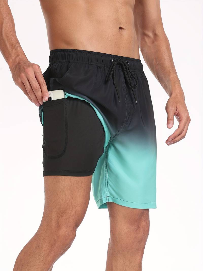 Men's beach shorts quick-dry lightweight summer swim trunks