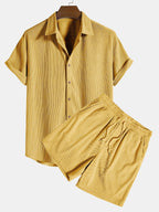 Women's short-sleeve matching set lightweight breathable two-piece shirt and pants