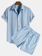 Women's short-sleeve matching set lightweight breathable two-piece shirt and pants