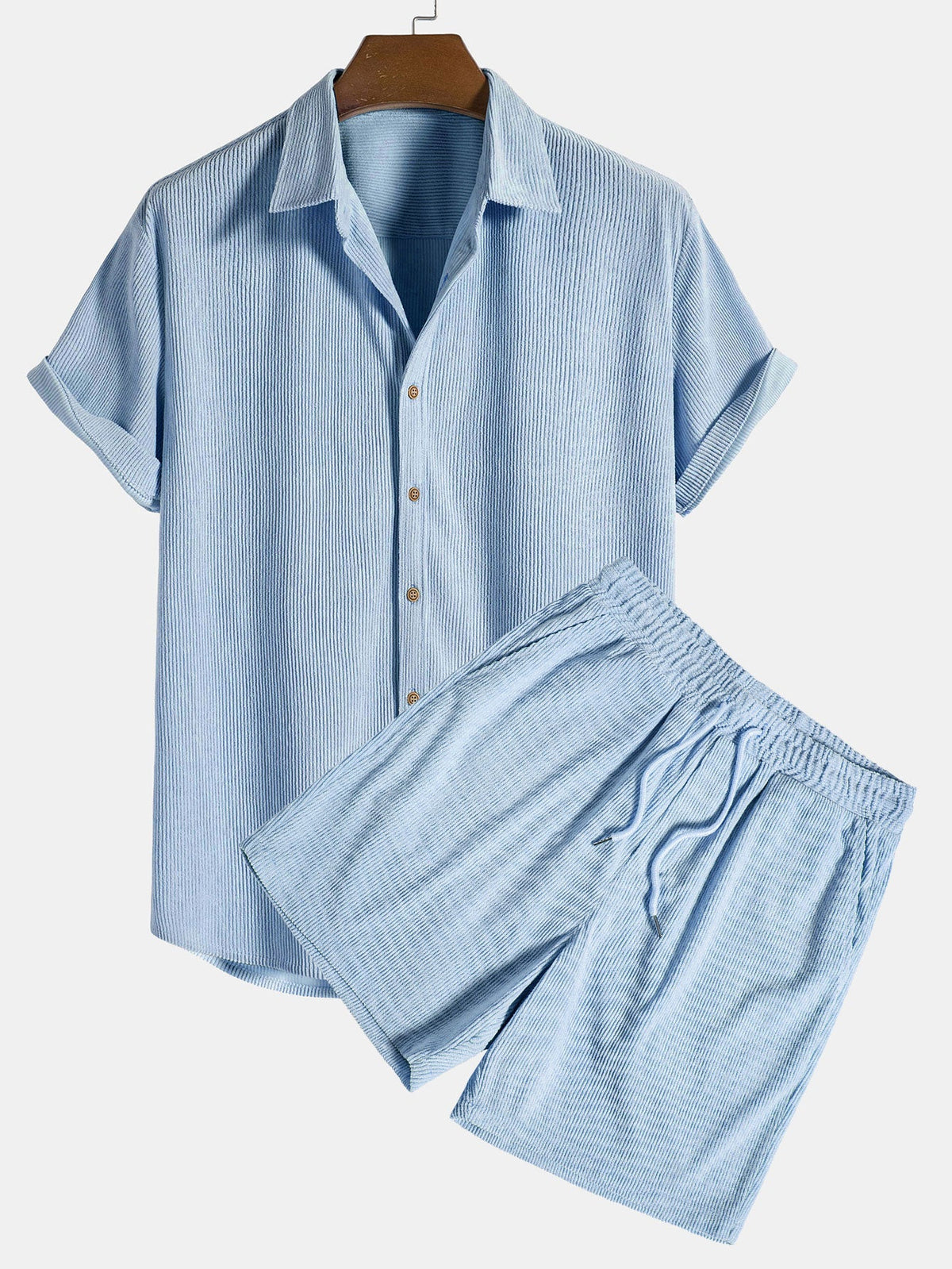 Women's short-sleeve matching set lightweight breathable two-piece shirt and pants