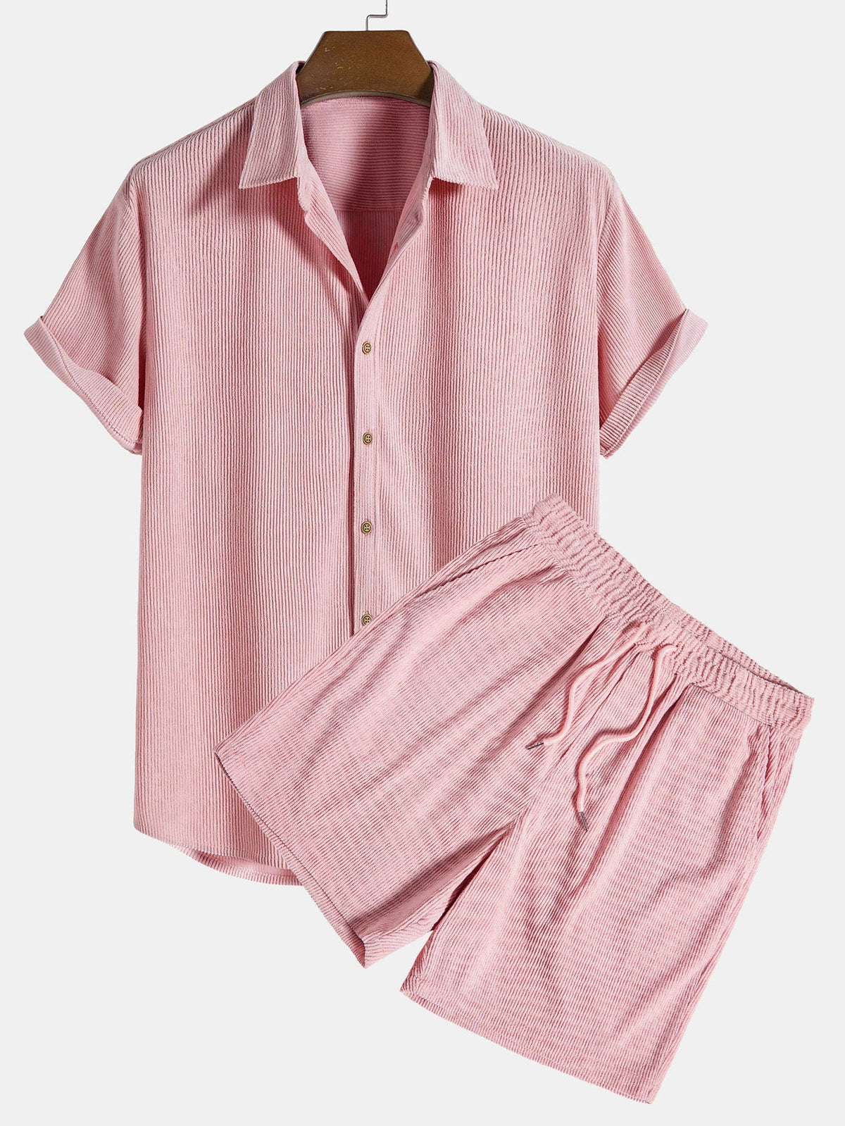 Women's short-sleeve matching set lightweight breathable two-piece shirt and pants