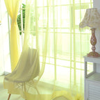 Floral voile curtains set of 2 transparent eyelet panels 200x100cm
