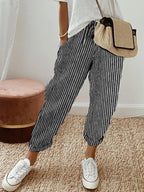 Women's linen pants casual relaxed fit, breathable summer trousers