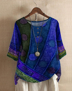 Women boho relaxed tunic blouse flowing silhouette casual style
