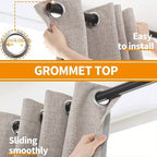 Blackout curtains thermal insulated energy efficient ring top bedroom living room