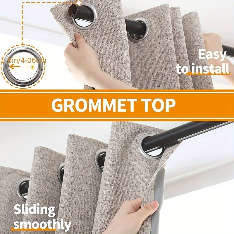 Blackout curtains thermal insulated energy efficient ring top bedroom living room