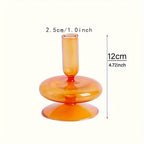Glass candlestick set minimalist lacquered table decor for romantic dinner