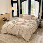 Taffeta blanket all-season lightweight beige polyester single layer soft bedspread