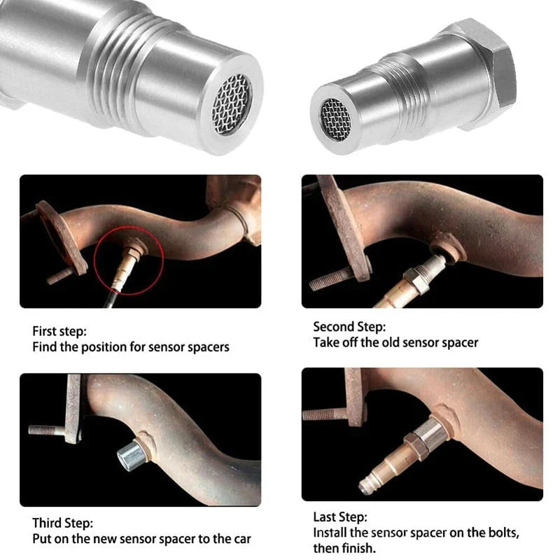 O2 sensor adapter check engine light eliminator M18x1.5 stainless steel