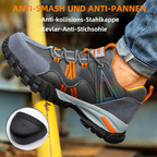 Safety shoes with steel toe cap, non-slip outsole and reflective strips