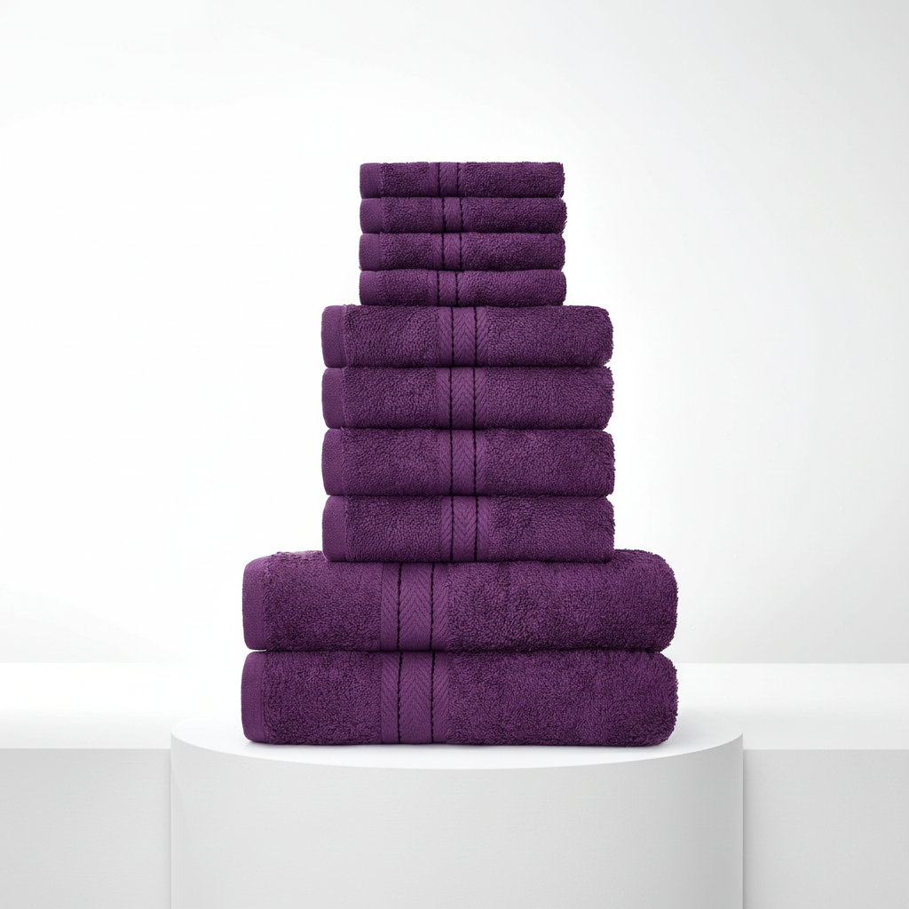 10-piece towel set 100% Egyptian cotton 450 g/m² quick-dry bath hand face cloths
