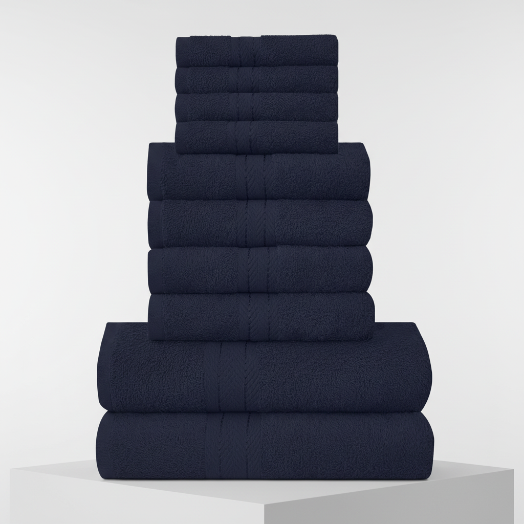 10-piece towel set 100% Egyptian cotton 450 g/m² quick-dry bath hand face cloths