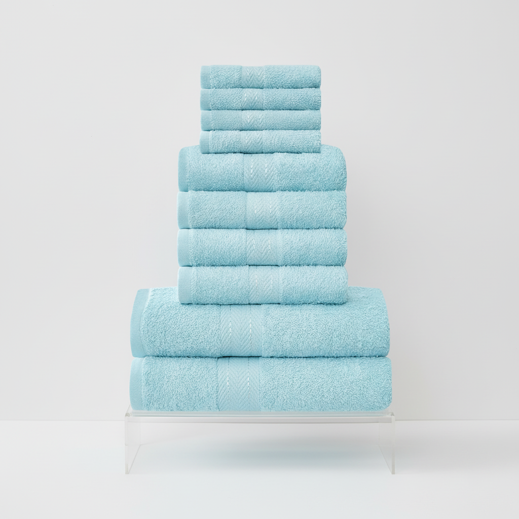 10-piece towel set 100% Egyptian cotton 450 g/m² quick-dry bath hand face cloths