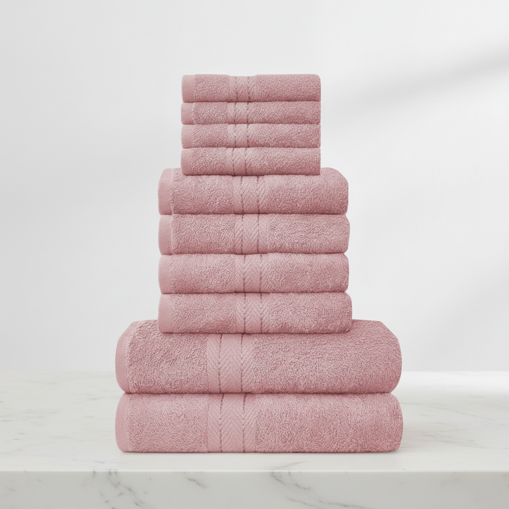 10-piece towel set 100% Egyptian cotton 450 g/m² quick-dry bath hand face cloths