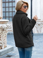 Women's mid-length coat with classic lapel collar, tailored fit outerwear