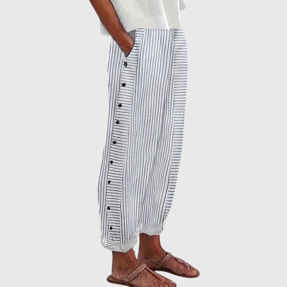 Women wide leg pants with elastic waistband in versatile colors