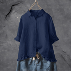 Women's loose fit button-down shirt casual blouse in multiple colours