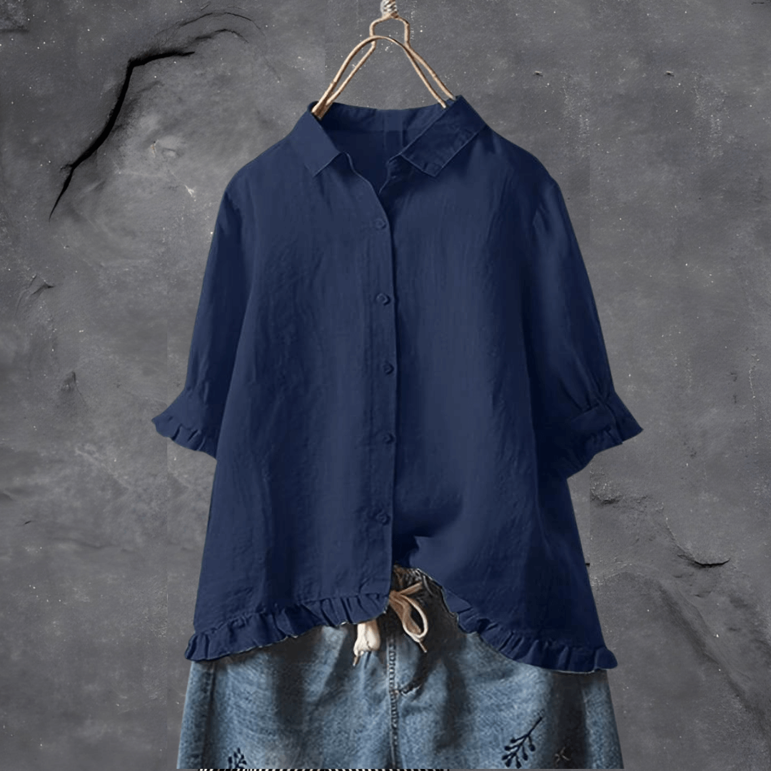 Women's loose fit button-down shirt casual blouse in multiple colours
