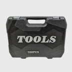 108-piece ratchet socket set chrome vanadium with 1/2 and 1/4 inch drive and Torx sockets