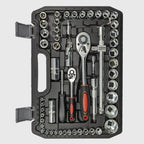 108-piece ratchet socket set chrome vanadium with 1/2 and 1/4 inch drive and Torx sockets