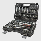 108-piece ratchet socket set chrome vanadium with 1/2 and 1/4 inch drive and Torx sockets