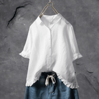 Women's loose fit button-down shirt casual blouse in multiple colours