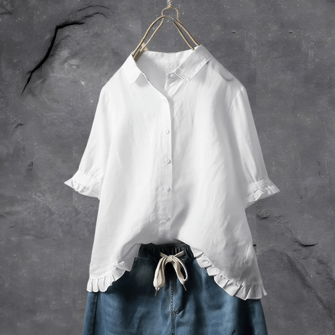 Women's loose fit button-down shirt casual blouse in multiple colours