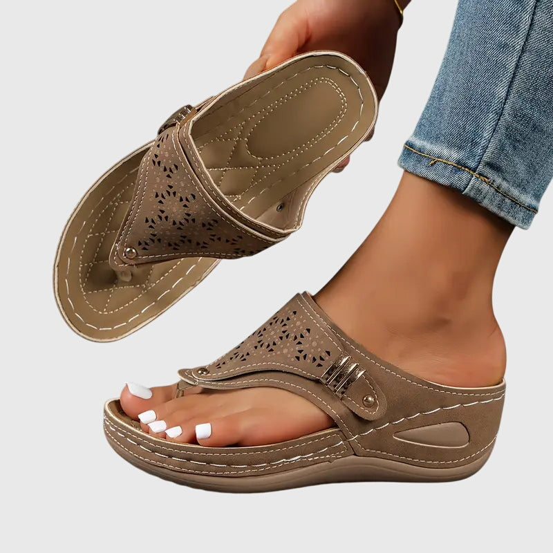 Orthopedic Sandals Women Wedge Sole Arch Support Slip On Comfort