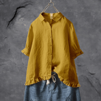 Women's loose fit button-down shirt casual blouse in multiple colours