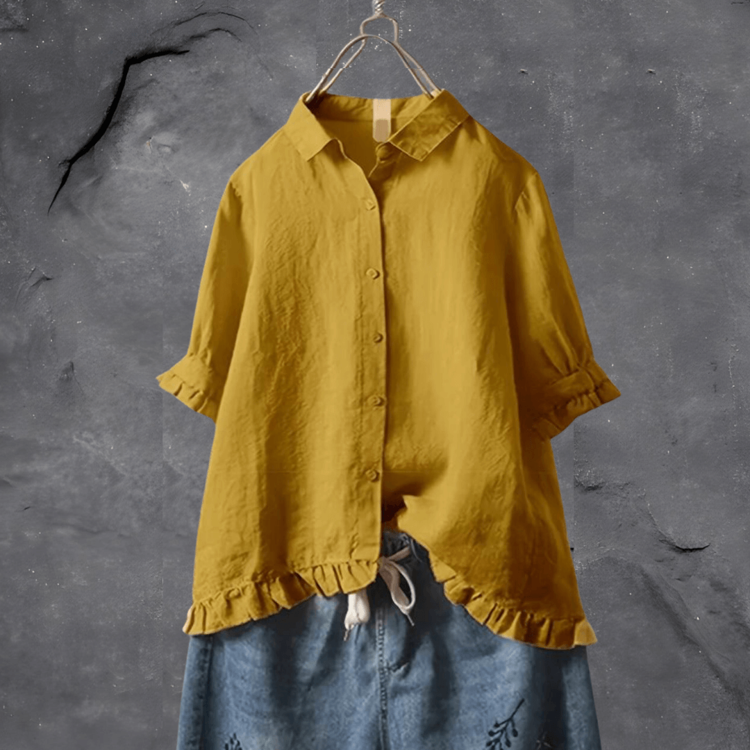 Women's loose fit button-down shirt casual blouse in multiple colours