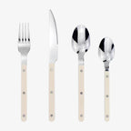 24-piece stainless steel cutlery set with engraved design, serves 6
