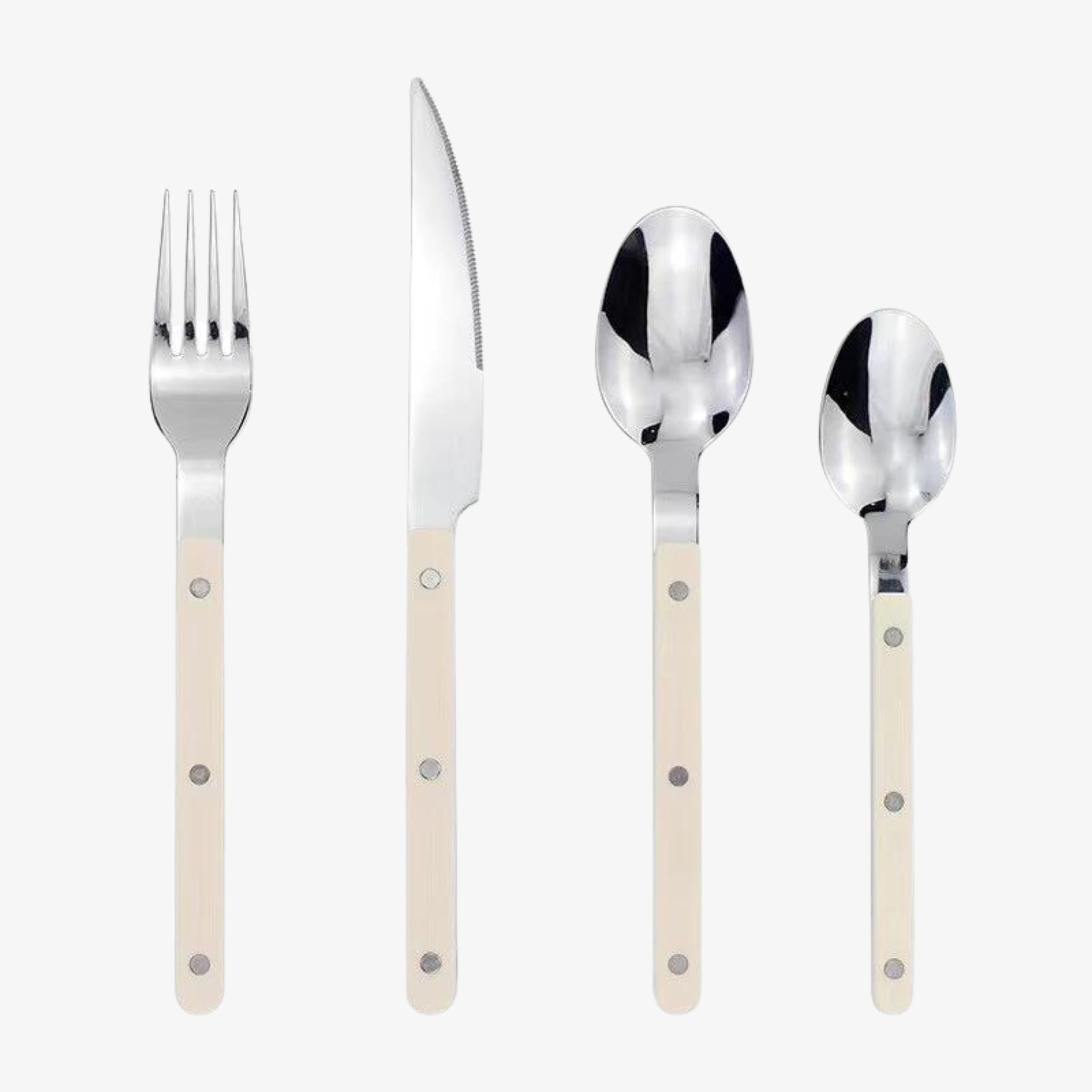 24-piece stainless steel cutlery set with engraved design, serves 6